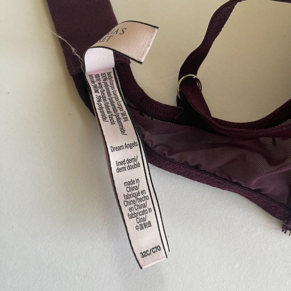 Victoria’s Secret Dream Angels Lined Demi Bra 32C Purple Lace - Picture 4 of 5